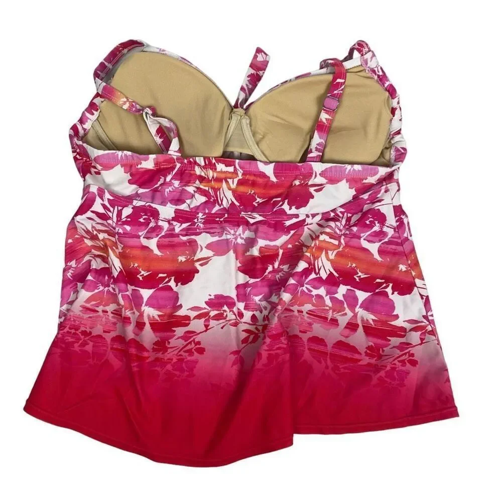 Swimsuits for All Tie Front Underwire Tankini Top size 18 D / DD
